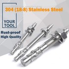 5 Pcs 304 Stainless Steel 3 8  X 3  Concrete Wedge Anchor Screws Kit B753