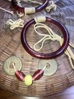 Antique Chinese Sewing Basket 1920s With Coins And Beads