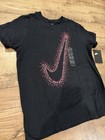 Nike Swoosh Graphic Cotton Tee Girls Size Xl Pink Red Black Nwt