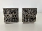 Vintage Pair Of Matina Mid Century Paul Evans Style  Brutalist Bookends G9