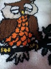 1977 Mcm Vintage Finished Latch Hook Wall Hanging Owl Size 21  X 29   
