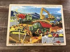 Melissa   Doug Lot Of 3 Wooden Tray Puzzles Construction   Dinosaur Jigsaw