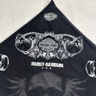 Vtg Harley Davidson Black Skulls Scarf Square
