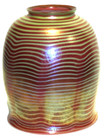 Scarce Red Pink Cased Heat Reactive Art Glass Iridescent Shade Opalescent Joliet