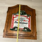 Vintage Budweiser Frog Wood Dartboard Cabinet Case Advertising Breweriana