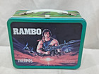 New 1985 Vintage Rambo First Blood Ii Metal Lunch Box   Thermos Complete Freeshp
