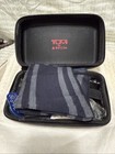 Tumi For Delta Navy Blue Hard Shell Amenity Travel Case Kit Zippered Pouch Zippe