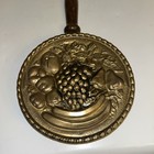 Antique British Brass Bed Warmer With Wooden Handle Made In England-ships Fast  