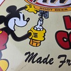Vintage A w Root Beer Beverage Porcelain Sign - Mickey Mouse Soda Fountain Diner