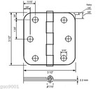 Polished Chrome 3 5  X 3 5   W 5 8 Radius Door Hinge Interior Free Shipping