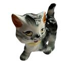 Vintage Kitten Figurine Porcelain Gray White Kitty Cat 3 25  X 2 75  Japan
