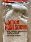Vintage Ms  Pom Cotton Socks Nip Terry Lined 4-11 White