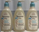 3 Pack  Aveeno Baby Daily Moisture Wash   Shampoo Natural Oat Extract 12 Oz