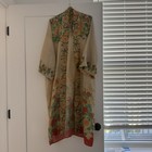 Wearable Vintage Japan Silk Floral Kimono Robe Haori Art Deco Print Read