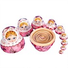 Russian Nesting Dolls 10pcs Set  Handmade Matryoshka Dolls For Kids
