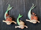 Vintage Lefton Mermaid Looking Out Large One Free Shipping Last One Mint