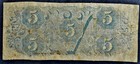 Civil War 1863 Confederate States Of America  5 Dollar  blue Back  Note 