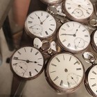 Collection Of 18 Antique English Fusee Sterling Silver Pocket Watches Read