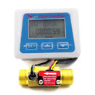 Digital Lcd Water Flow Sensor Meter Temp Flowmeter Rotameter W  G1 2 Flow Sensor