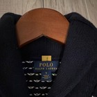 Polo Ralph Lauren Boys Bear Cardigan Sweater Navy Size 5 Shawl Collar Button