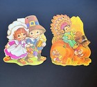 16 Piece Lot Of Vintage Thanksgiving Fall Decorations Die Cuts And Window Clings
