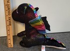 Ty Beanie Boos Anora Sparkling Black Dragon 9    Plush Glitter Eyes Rainbow Wings
