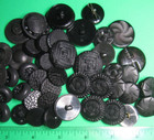  40  Vintage To New 3 4 -1-1 8  Black Plastic Shank Button Lot-several Sets-l244