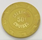  0 50 Casino Chip - Celebrity Cruises - Wet Chip - Yellow - Unicorn Mold