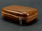 Leather  Zipper Hard Shell Safety Razor Travel Case  Shaving Kit Storage Box