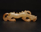 Certified Natural Hetian Jade Hand Carved Exquisite Dragon Pendant Statue128