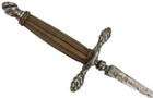 Antique Very Fine Early Italian Stiletto Dagger With Copper Wire Grip  Marked 