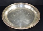 Vtg Sheffield Silver Co  Footed Silver-plated Serving Tray W pyrex A-39 Insert
