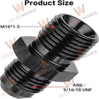 2pcs 6 An Male Flare To M16 X 1 5mm Male Metric Fitting Adapter Aluminium New