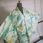 Japanese Kimono Robe Haori Dress Jacket Chirimen Cloud Design 9131
