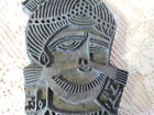 Antique Hand Carved Wood Block Wooden Print Stamp Large Unusual  Free Ship 