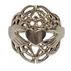 Sterling Silver Claddagh Ring Celtic Knot Irish Heart Size Friendship 7 5  925