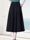 Comfortable A-line Midi Skirt For Plus Size Women Summer Thin Style Casual Flare