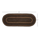 Table Runner Black   Tan Jute Primitive 13x36 Oval Striped Kitchen Vhc Brands