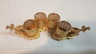 Vintage Gold Tone Metal 4 Tube Lipstick Holder With Poodle s Vanity Collectible 
