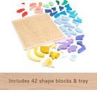 Wood Preschool Toy Space Blocks Jigsaw Puzzle  42 Wooden Pieces For Stacking   S