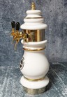 Vintage Warsteiner Ceramic Draft Beer Tower 2 Faucets Beer Pump   olumn