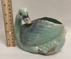 Swan Planter Vase Japan Ceramic Blue Turquoise