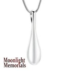 New Teardrop Stainless Steel Cremation Urn Keepsake Ashes Memorial Necklace