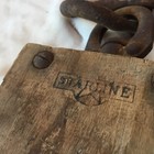 Antique Starline Wood  5    Single Block Tackle Pulley Barn Farm W Swivel Hook