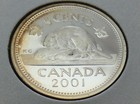 2001 Canada Proof 5 Cents Nickel Km  182a Silver Uncirculated Coin E216