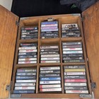 Vintage Budweiser Wooden Cassette Storage Box Loaded Classic Rock Cassette Tape