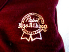 Pabst Blue Ribbon Vintage V Neck Sweater Men s M Maroon Red 1980 s New Old Stock