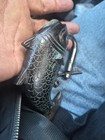 Fish Shaped Brass Lock   Key Hand Carved Vintage Look Padlock With 2 Keys Patina