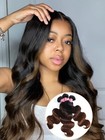 Unice Mongolian Ombre Chestnut Brown Body Wave 1 3 Bundles Human Hair Extensions