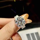 3 00ct Round Cut Real Moissanite Solitaire Engagement Ring 14k White Gold Plated